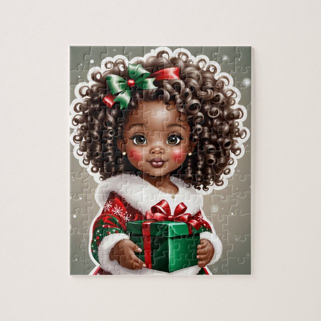 Rompecabezas entre Navidades Chicas afroamericanos (Vertical)