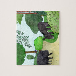 Rompecabezas Esel und Schweinchen