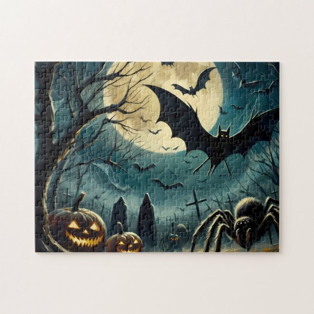 Rompecabezas espeluznante de cementerio de Hallowe (Horizontal)
