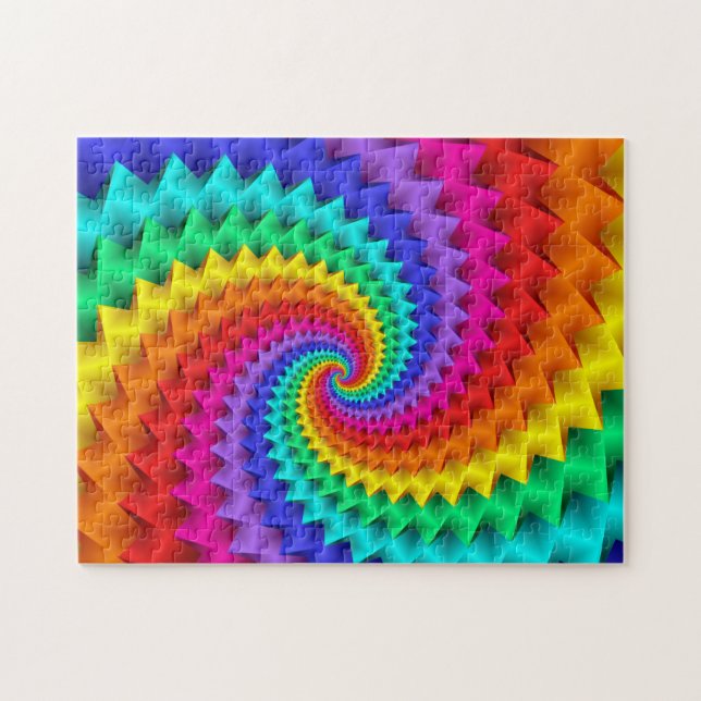 Rompecabezas espiral del arco iris (Horizontal)