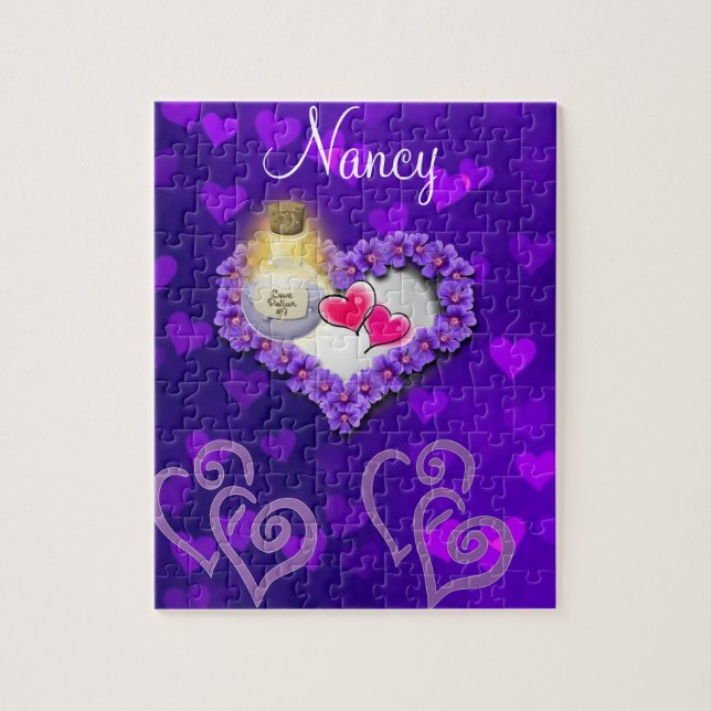 Rompecabezas Fairy Purple Hearts Pink Hearts (Vertical)
