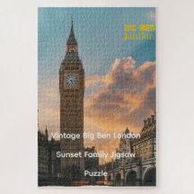 Rompecabezas familiar del Big Ben vintage en el at