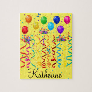 Rompecabezas felices globos de cumpleaños