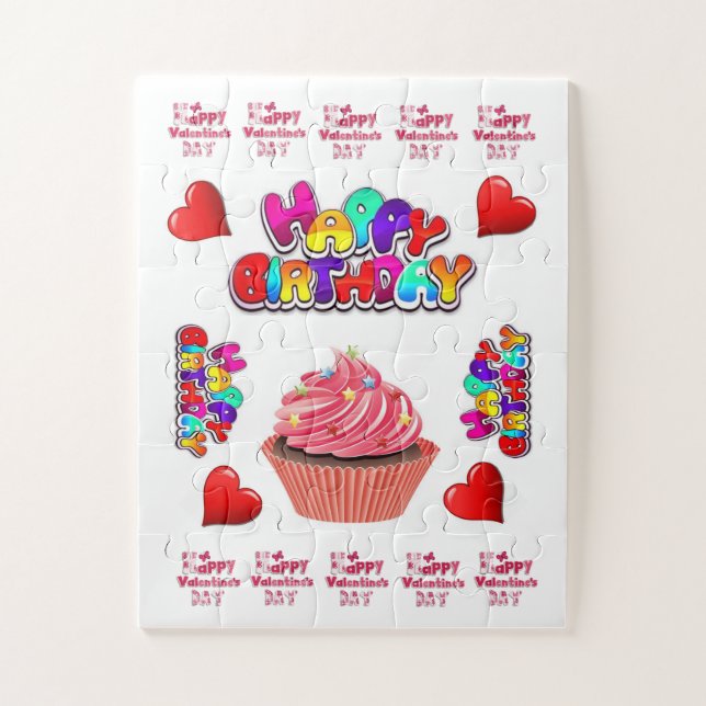 Rompecabezas Feliz día de San Valentín Feliz cumpl (Vertical)
