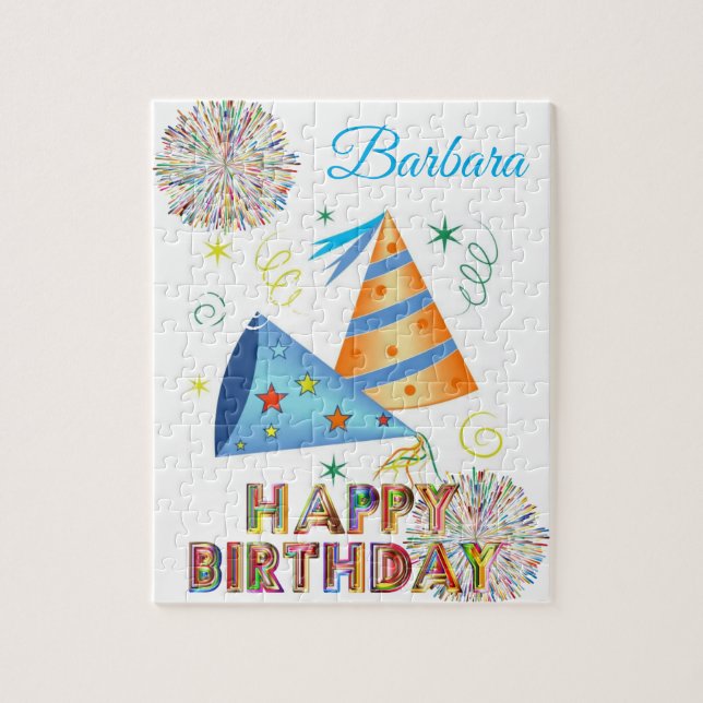 Rompecabezas feliz Gorra de cumpleaños (Vertical)
