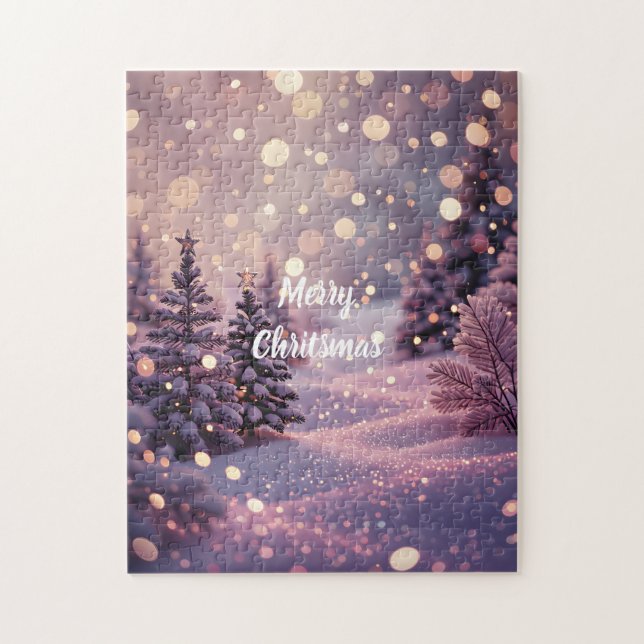 Rompecabezas Feliz Navidad - Texto personalizable  (Vertical)