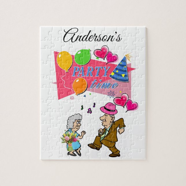 Rompecabezas Fiesta tiempo Pareja Vieja Baile (Vertical)