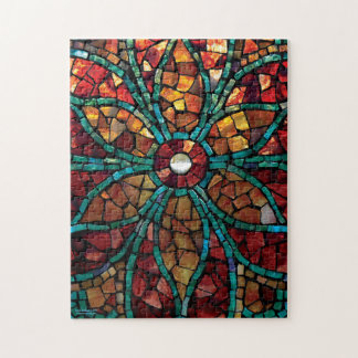 Rompecabezas "flor del mosaico del vitral del