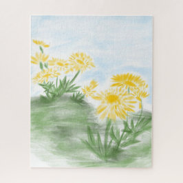 Rompecabezas floral amarillo