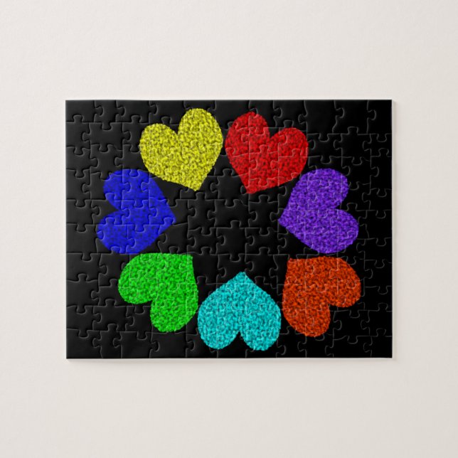 Rompecabezas floral de amor arcoiris (Horizontal)