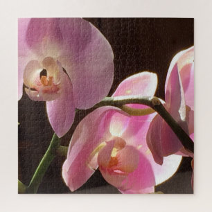 Rompecabezas floral de orquídea rosa