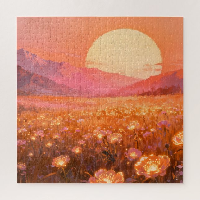 Rompecabezas Floral del Atardecer (Vertical)