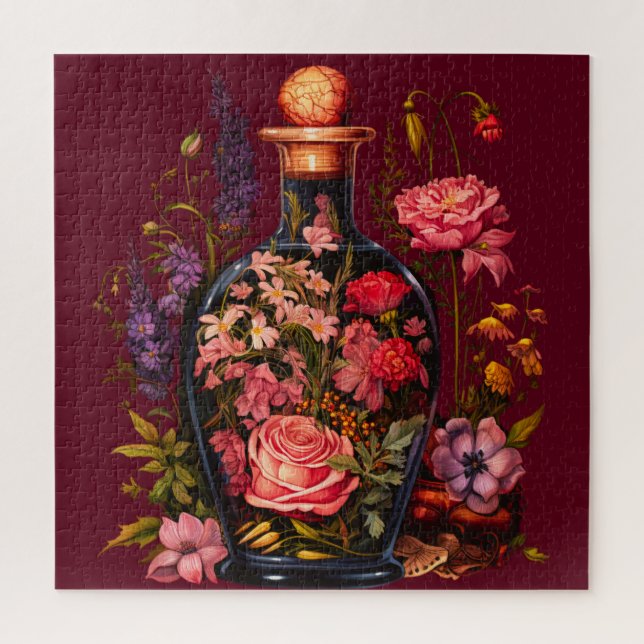 Rompecabezas floral encantado | Fantasía Botánica (Vertical)