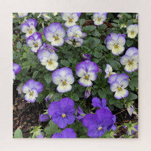 Rompecabezas Floral Flor de Pensamiento Morado Reg
