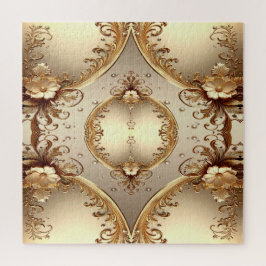 Rompecabezas floral ornamentado dorado