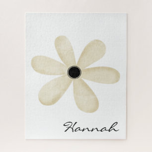 Rompecabezas florales beige