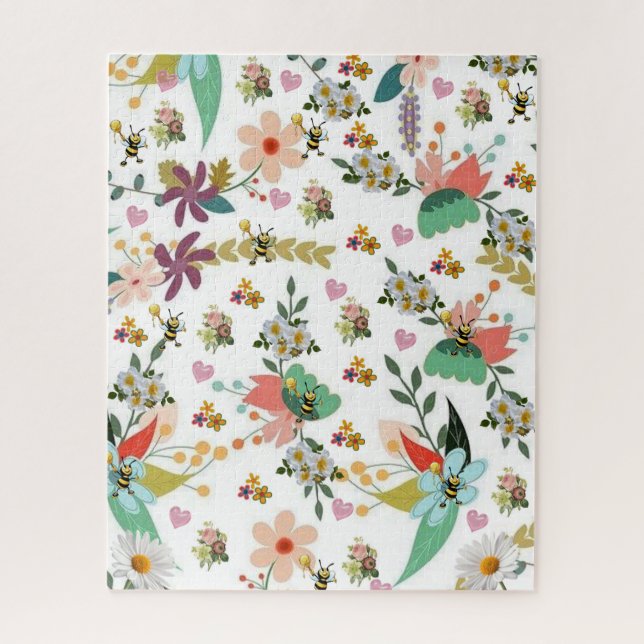 Rompecabezas florales coloridas (Vertical)