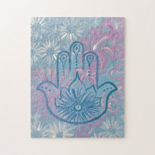 Rompecabezas florales de Hamsa