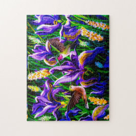 Rompecabezas floreciente de los colibríes