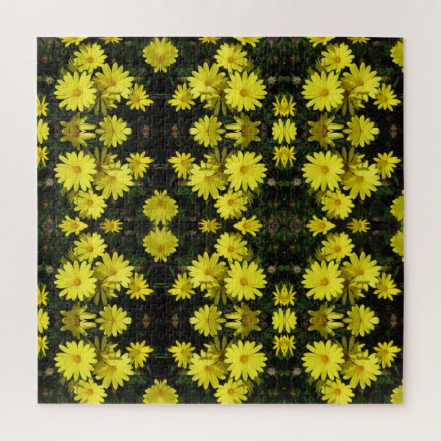 Rompecabezas - Flores de jardín amarillo (Vertical)