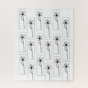 Rompecabezas Flores negras