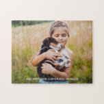 Rompecabezas fotográfico personalizado con perro d<br><div class="desc">Crea tu propio rompecabezas de fotos personalizado - sólo tienes que subir tu foto y añadir texto personalizado (o borrar). Hace un maravilloso regalo de mantenimiento - ideal para cumpleaños,  ocasiones especiales o noches de juegos familiares diarias.</div>