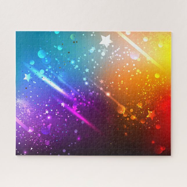 Rompecabezas Galaxia Arcoíris Cósmico Brillante –  (Horizontal)