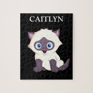 Rompecabezas gatito con el nombre personalizado de