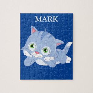Rompecabezas gatito con nombre de niño personaliza
