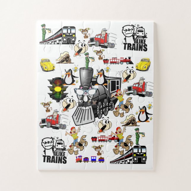 Rompecabezas Gatos Perros Tren Cebollos (Vertical)