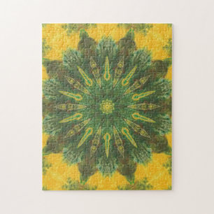 Rompecabezas geométricas de Kaleidoscopio verde ma