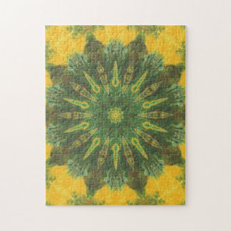Rompecabezas geométricas de Kaleidoscopio verde ma