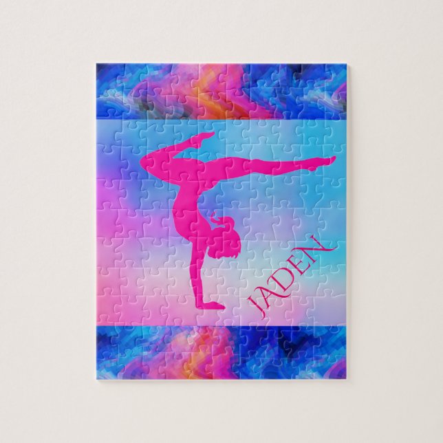 Rompecabezas "GIMNASTICS" con nombre personalizado (Vertical)