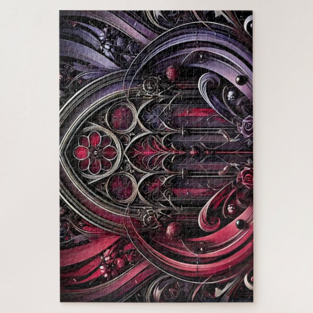 Rompecabezas gótico floral (Vertical)