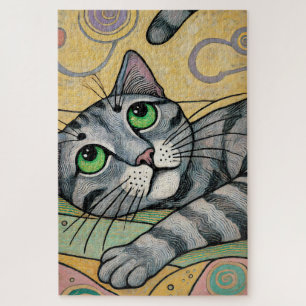 Rompecabezas Gris Cat 1000 Piece