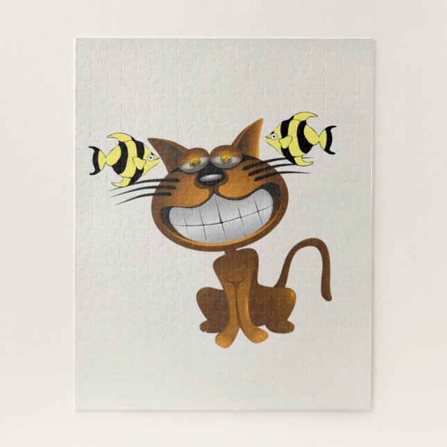 Rompecabezas Gris Cat Fish (Vertical)