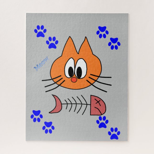 Rompecabezas Gris Cat Fish (Vertical)