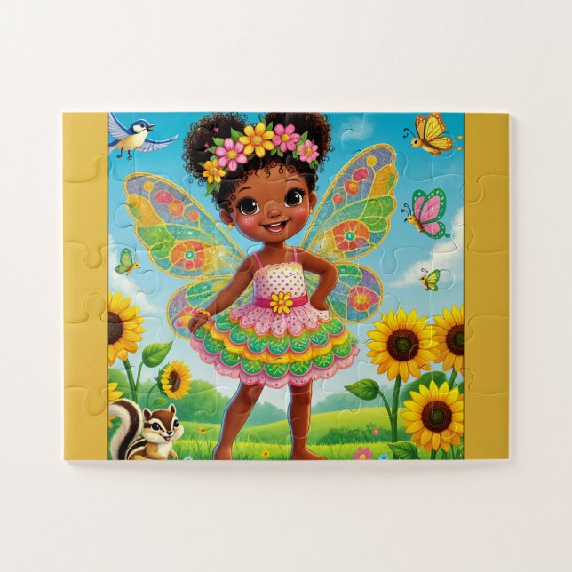 ROMPECABEZAS "HADA FELIZ Y GIRASOLES" (Horizontal)
