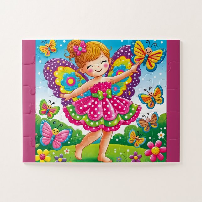 ROMPECABEzas "HADA SONRIENTE & MARIPOSAS" (Horizontal)