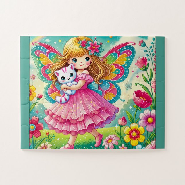 ROMPECABEZAS "HADA SONRIENTE Y GATITO" (Horizontal)