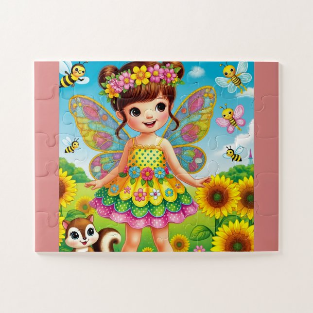 ROMPECABEZAS "HADA SONRIENTE Y GIRASOLES" (Horizontal)