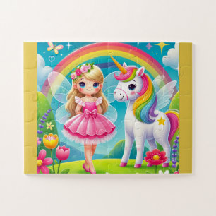 ROMPECABEZAS "HADA SONRIENTE Y UNICORNIO"