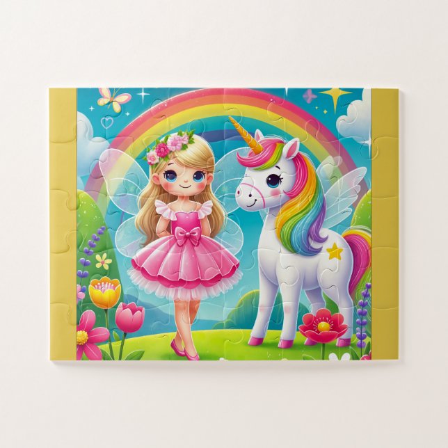ROMPECABEZAS "HADA SONRIENTE Y UNICORNIO" (Horizontal)