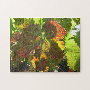 Rompecabezas - Hojas de uva rojas en el vino