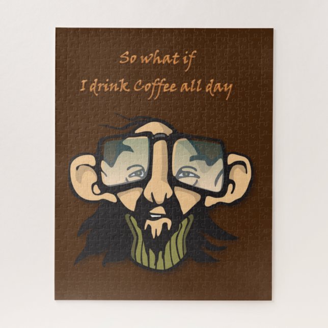 Rompecabezas Hombre Gafas Café (Vertical)