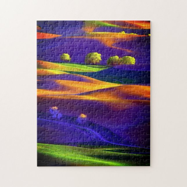 Rompecabezas imposible - Campiña colorida (Vertical)