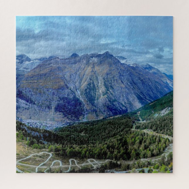 Rompecabezas Imposible - Montaña Azul Y Verde (Vertical)