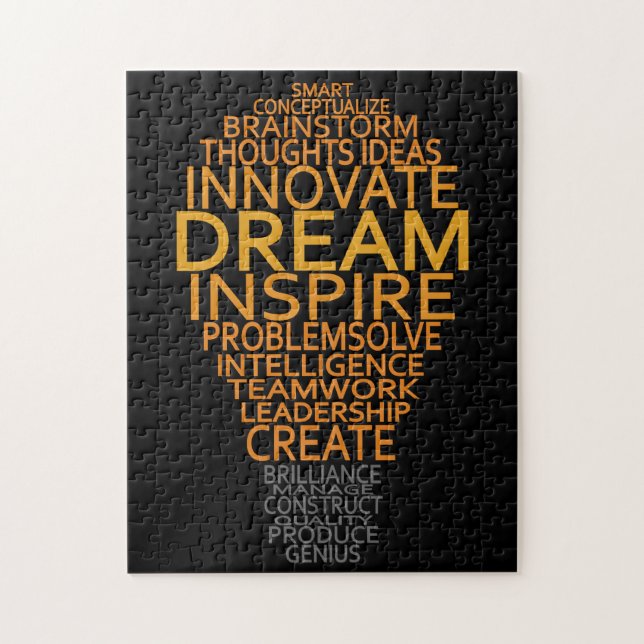 Rompecabezas inspirador de la bombilla (Vertical)