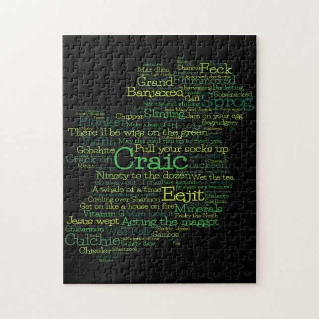 Rompecabezas irlandés Mapa de arte de jigsaw (Vertical)