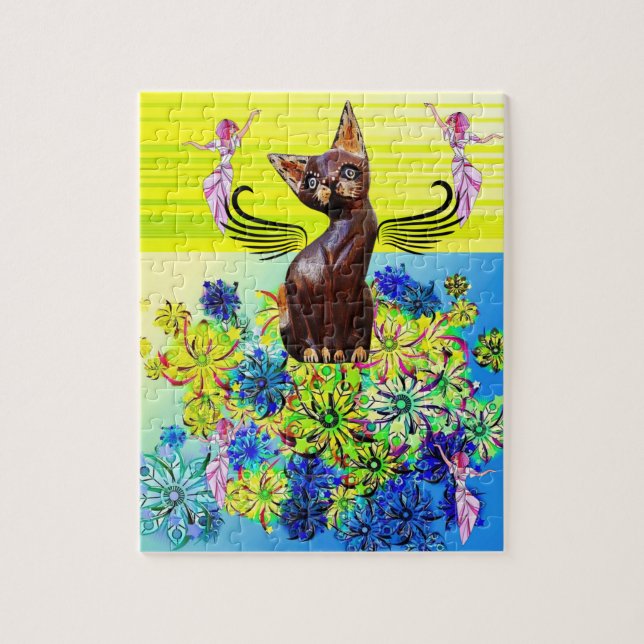 Rompecabezas Kitten Floral Fairy (Vertical)